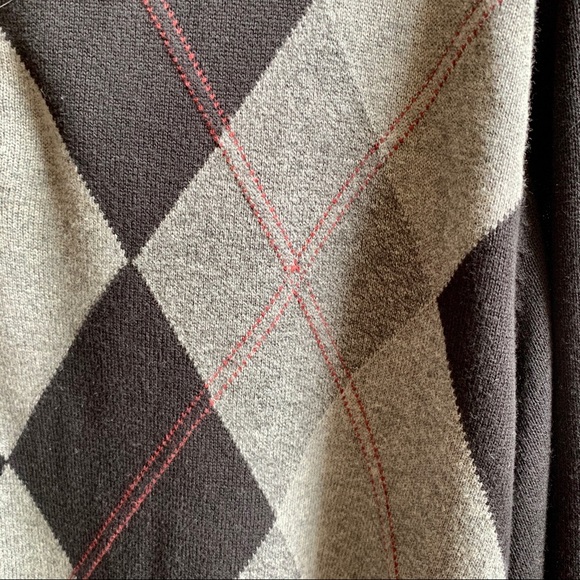 TASSO ELBA ARGYLE SWEATER W/ ZIPPER- SIZE XL NWT - Picture 5 of 6